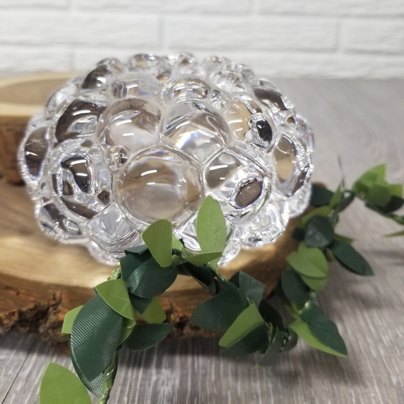 Orrefors raspberry crystal candle holder - Picture 8 of 12